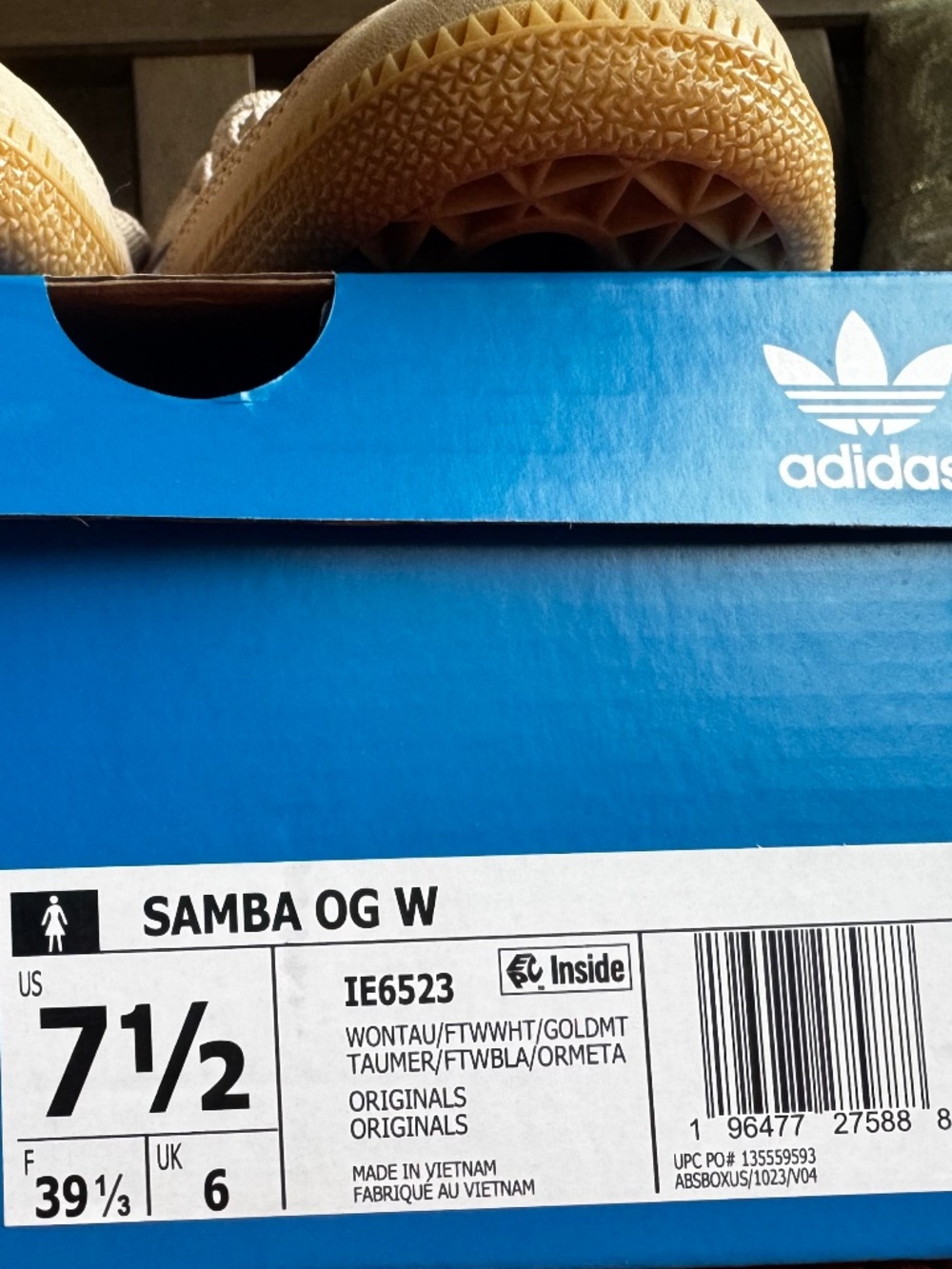 Adidas Women Originals Samba OG Wonder Taupe Cloud White - Picture 4 of 6